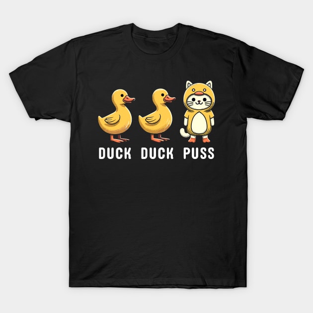 Funny Duck Goose Cat Pun Meme Kids Funny Duck T-Shirt by KsuAnn